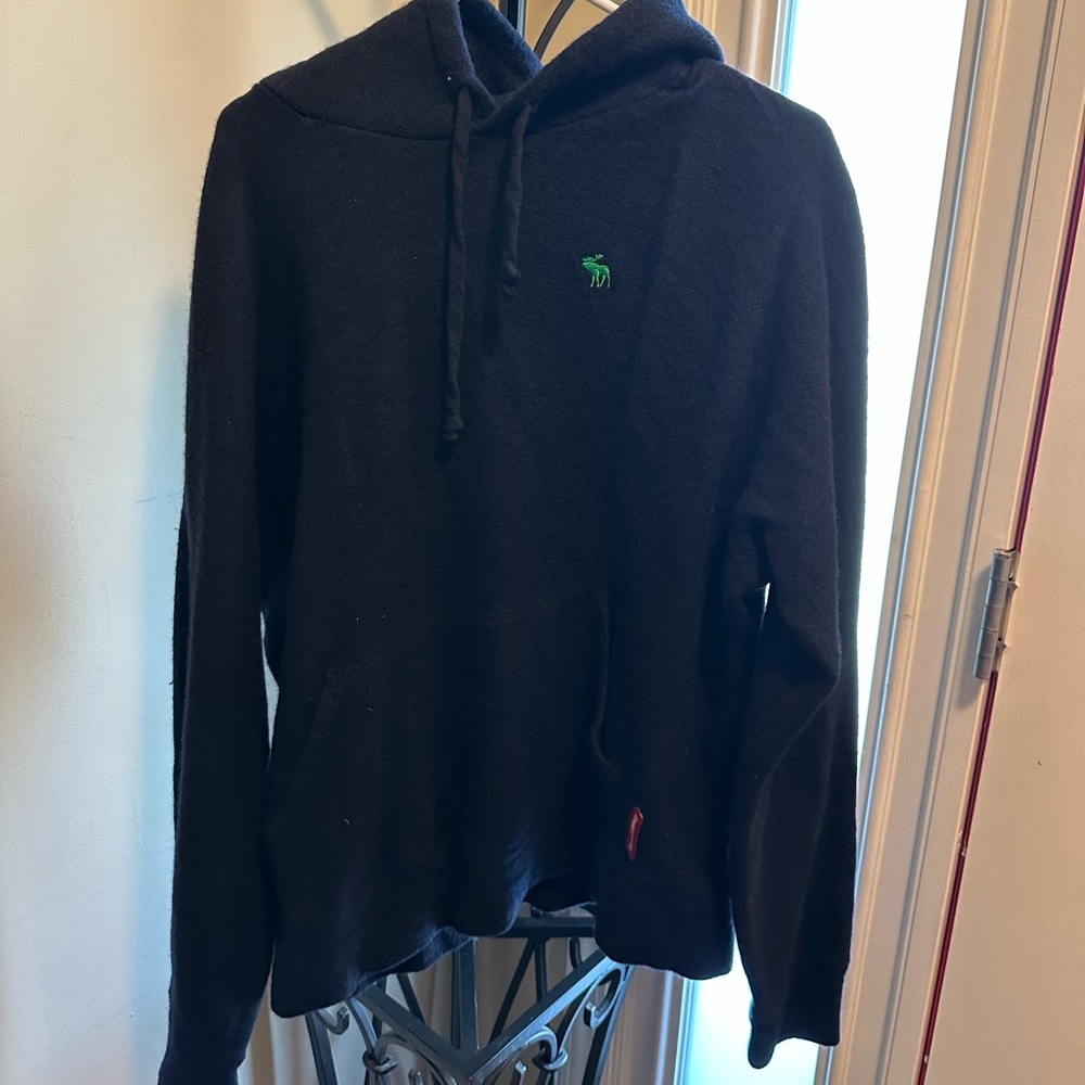 Vintage wool Abercrombie hoodie size large Navy color
